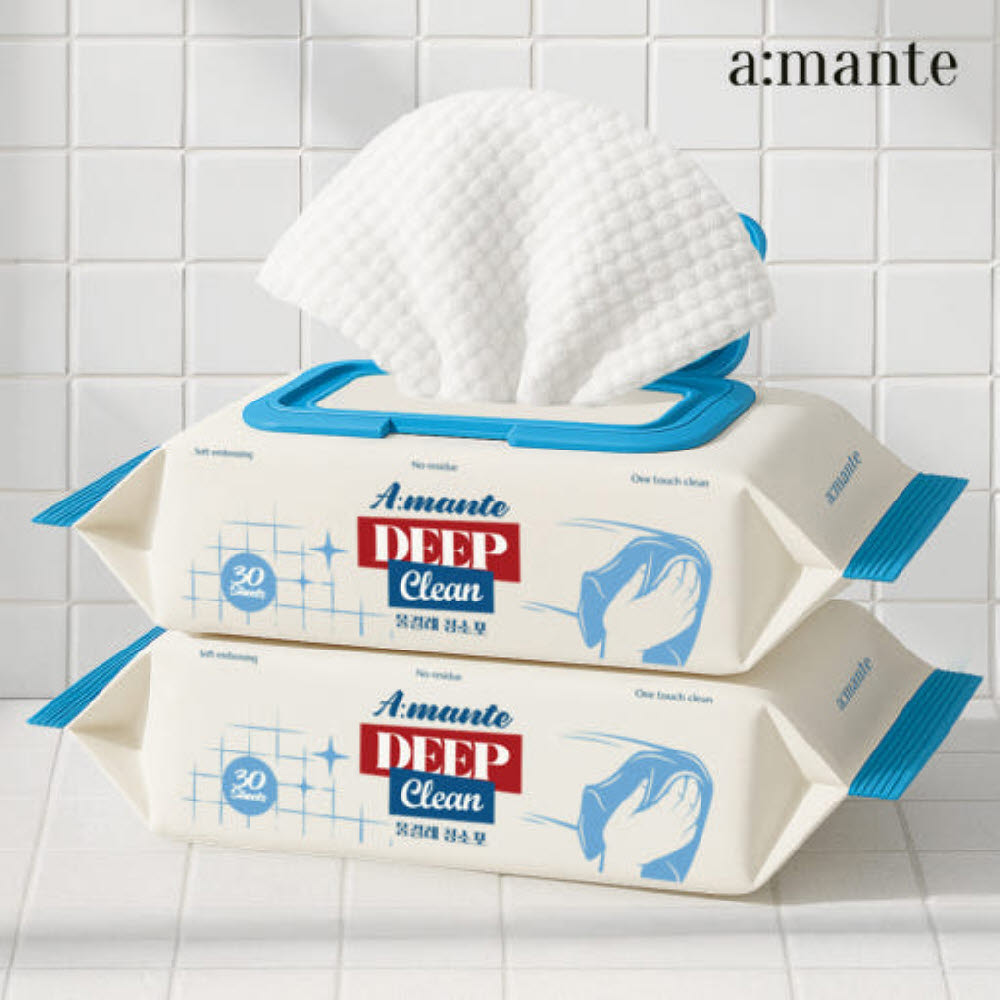 아망떼 프리미엄 딥클린 물걸레 청소포 먼지 바닥 청소물티슈 대형 30매 5팩