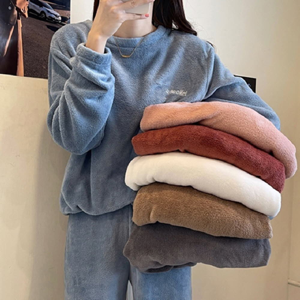 데코룩스 캐러멜 겨울 여성수면잠옷 상하세트