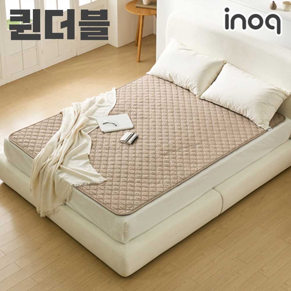 [이노크아든] 인공지능 인체감지 EMF 인체감지 전기요 심플베이지_퀸더블