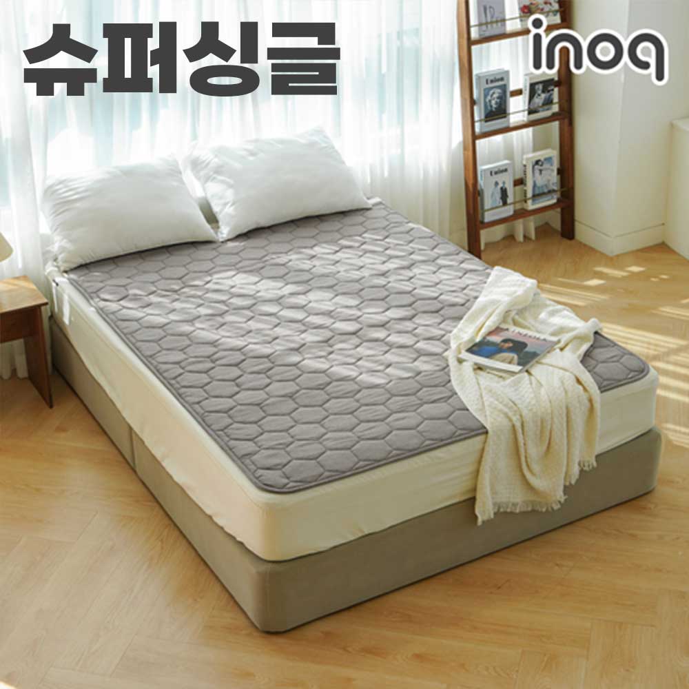 [이노크아든] EMF 인공지능 인체감지 카본 탄소매트 라운딩 그레이_슈퍼싱글