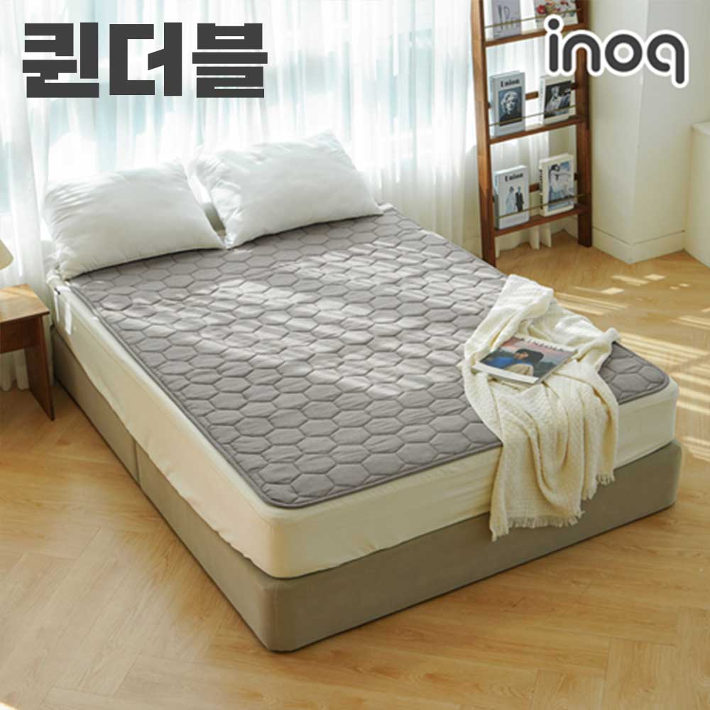 [이노크아든] EMF 인공지능 인체감지 카본 탄소매트 라운딩 그레이_퀸더블