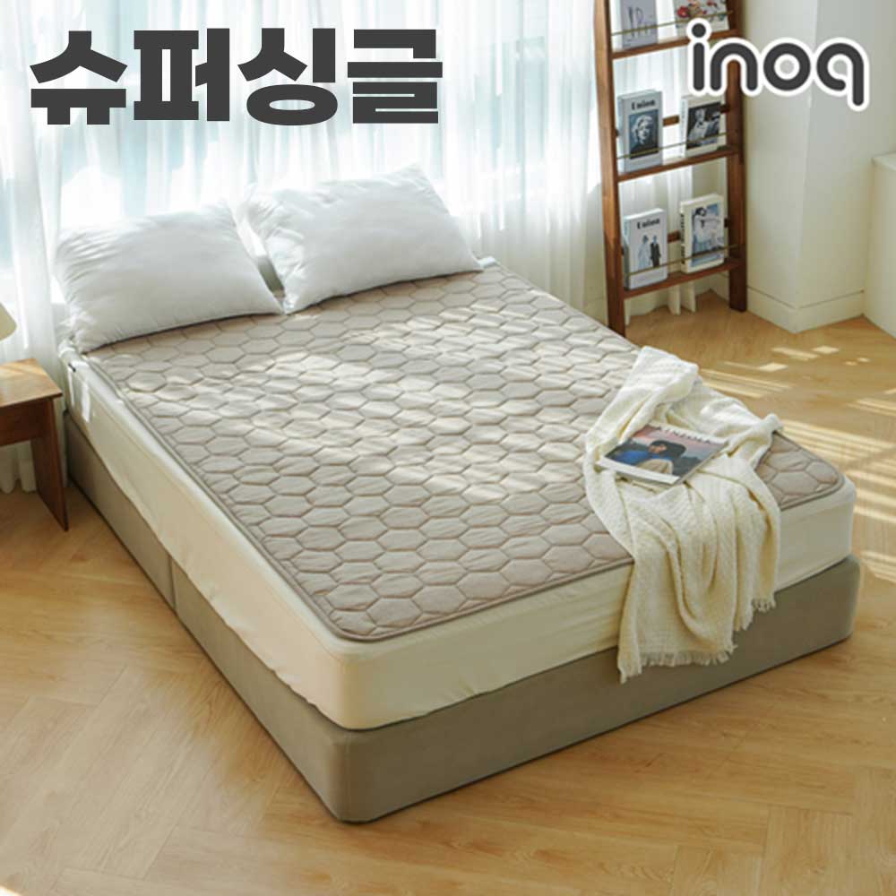 [이노크아든] EMF 인공지능 인체감지 카본 탄소매트 라운딩 베이지_슈퍼싱글