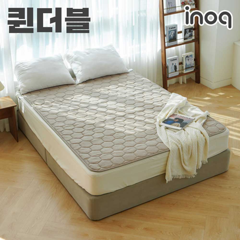 [이노크아든] EMF 인공지능 인체감지 카본 탄소매트 라운딩 베이지_퀸더블