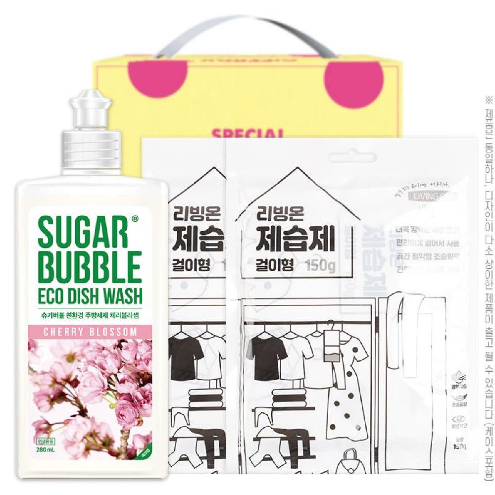 슈가버블주방세제280용기 걸이형제습제150g2P(3종)