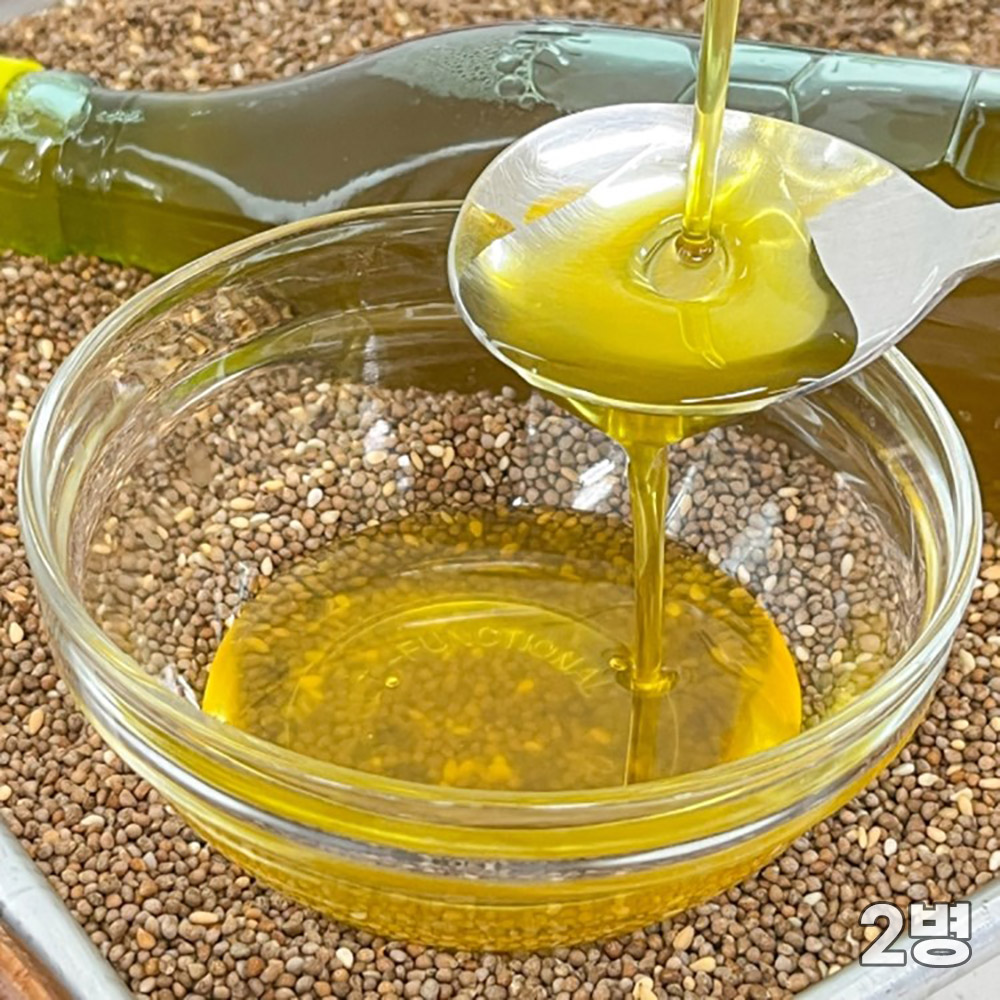 [청년농가] 깨끗하고 진한 저온압착 350ml 들기름 2병