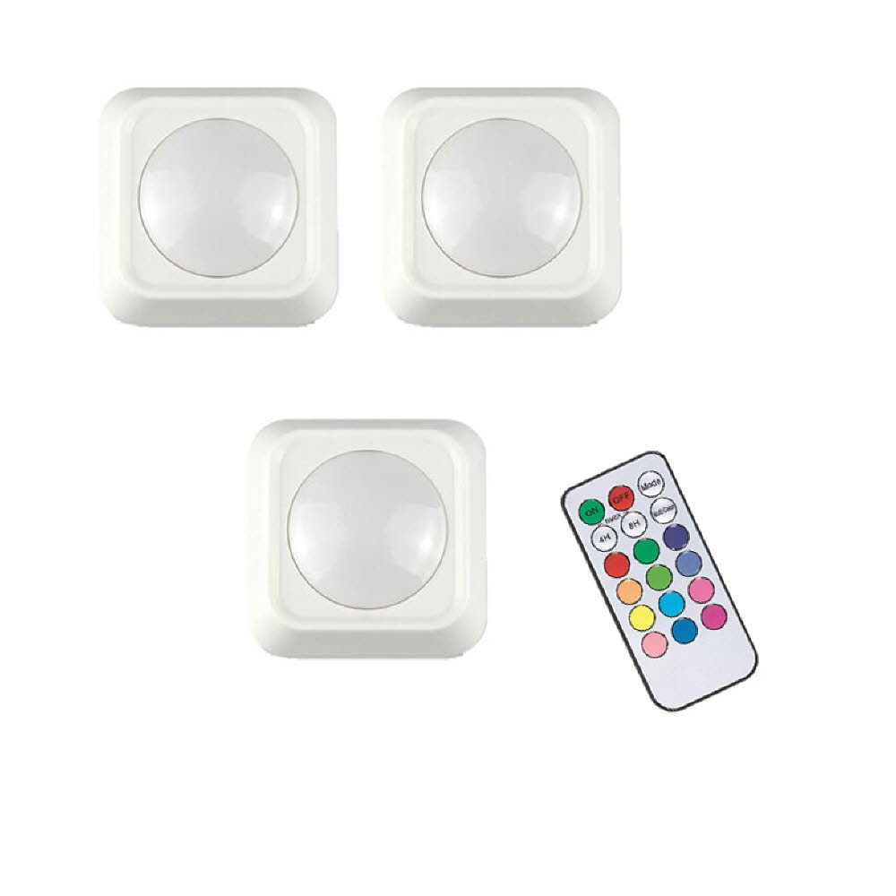 LED COB 터치식 조명등 옷장등 주방등 사각RGB 리모컨포함 3PS 1SET