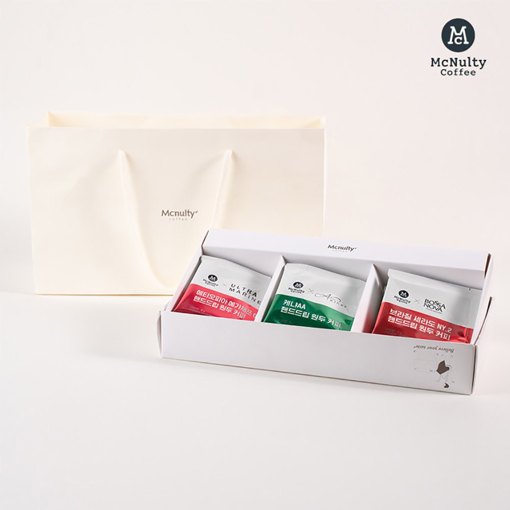 [맥널티] 싱글오리진 핸드드립커피 3종 세트 15개입(예가체프,케냐,세라도)