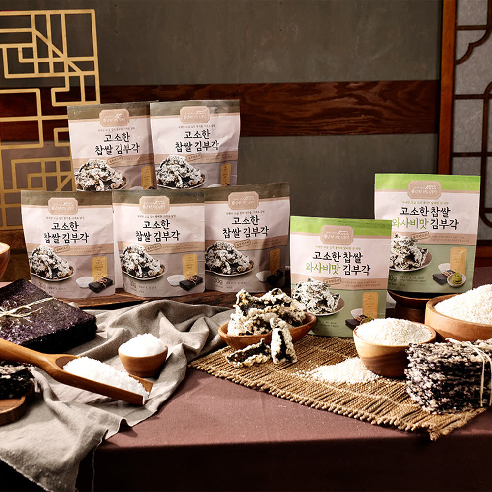 오미선장인 남원 전통 김부각 (찹쌀 6봉+와사비 2봉)/유통기한 26.02.11까지