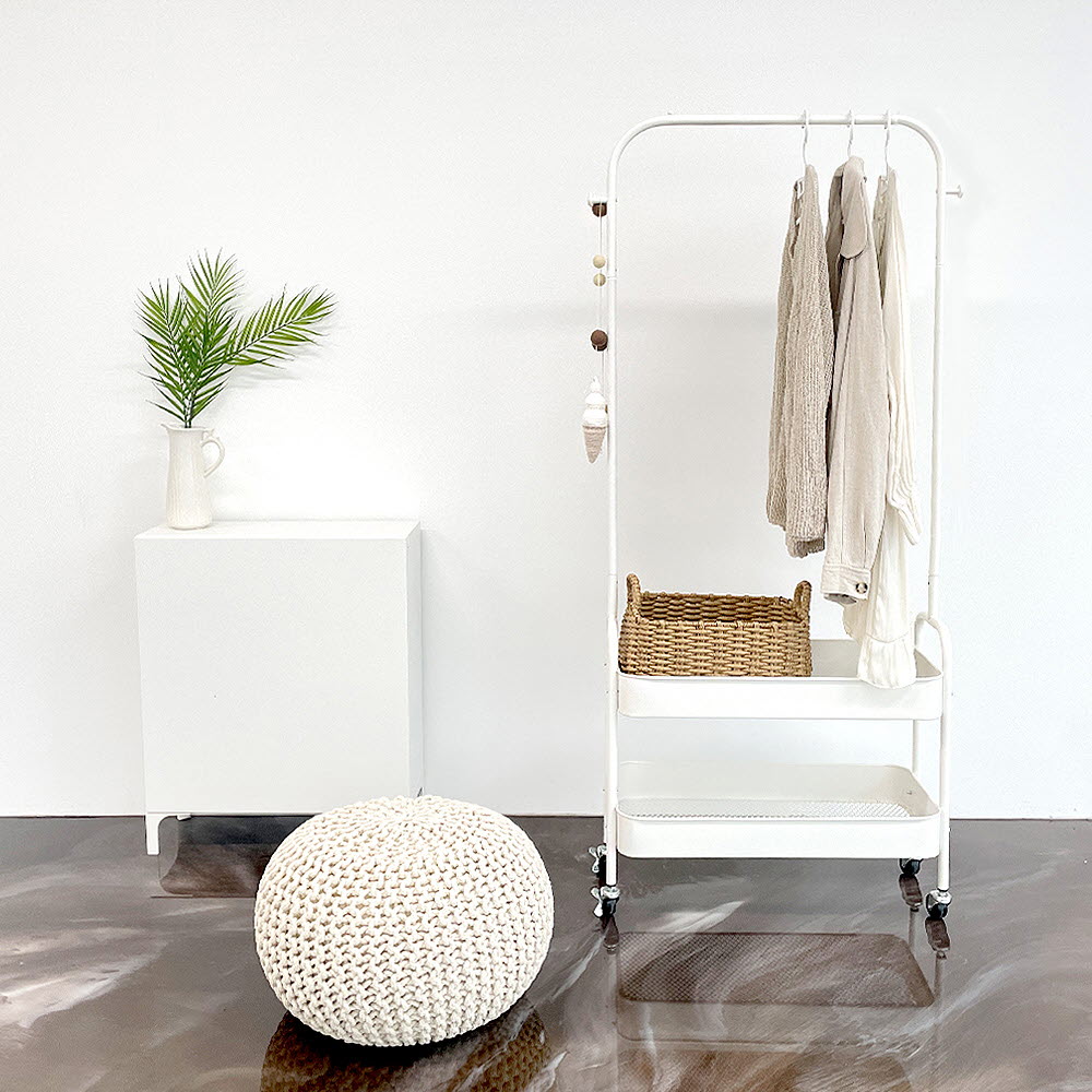 디베르소 이동식 화이트 바구니 행거