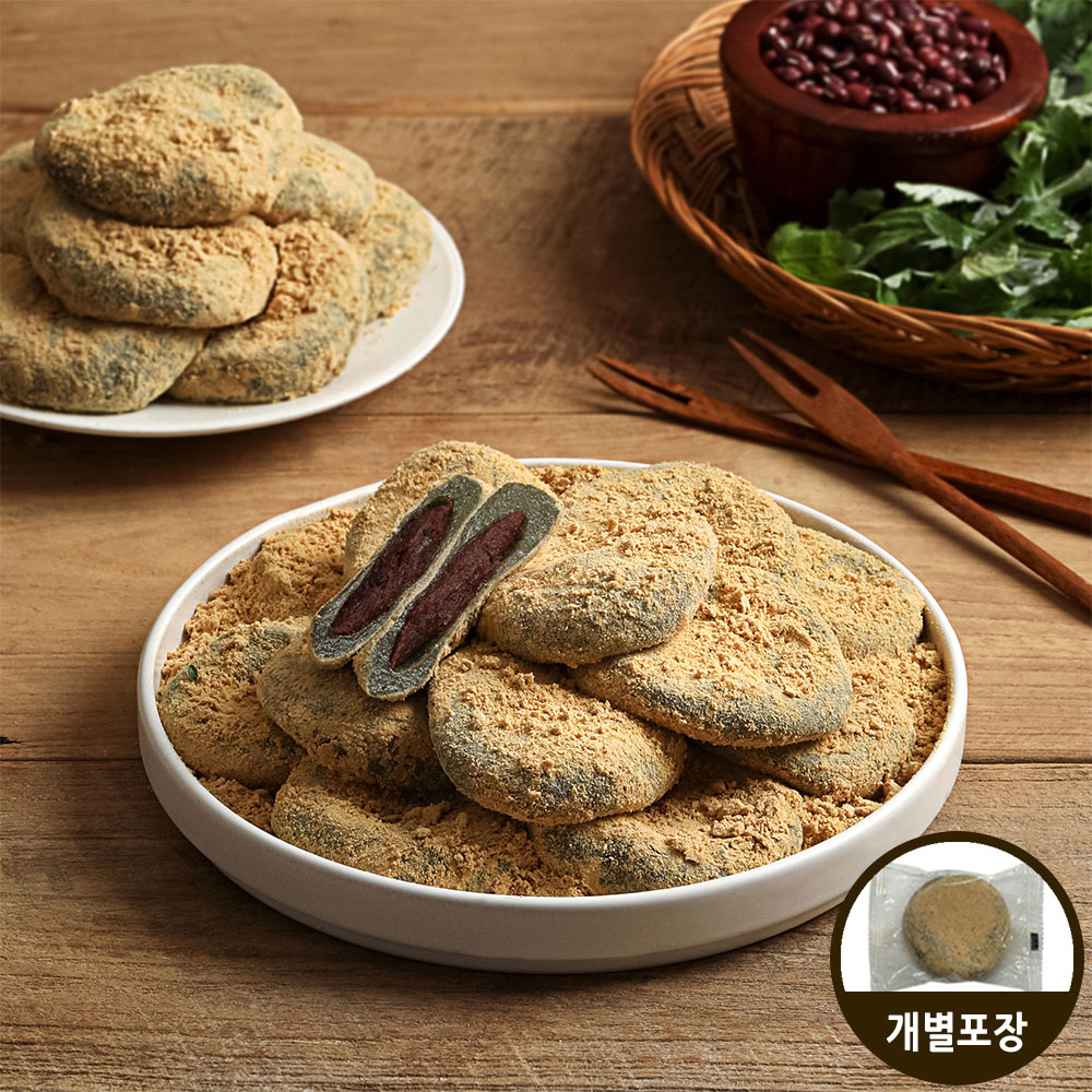 [리타방앗간] 콩쑥개떡 60gx24개 (개별포장)