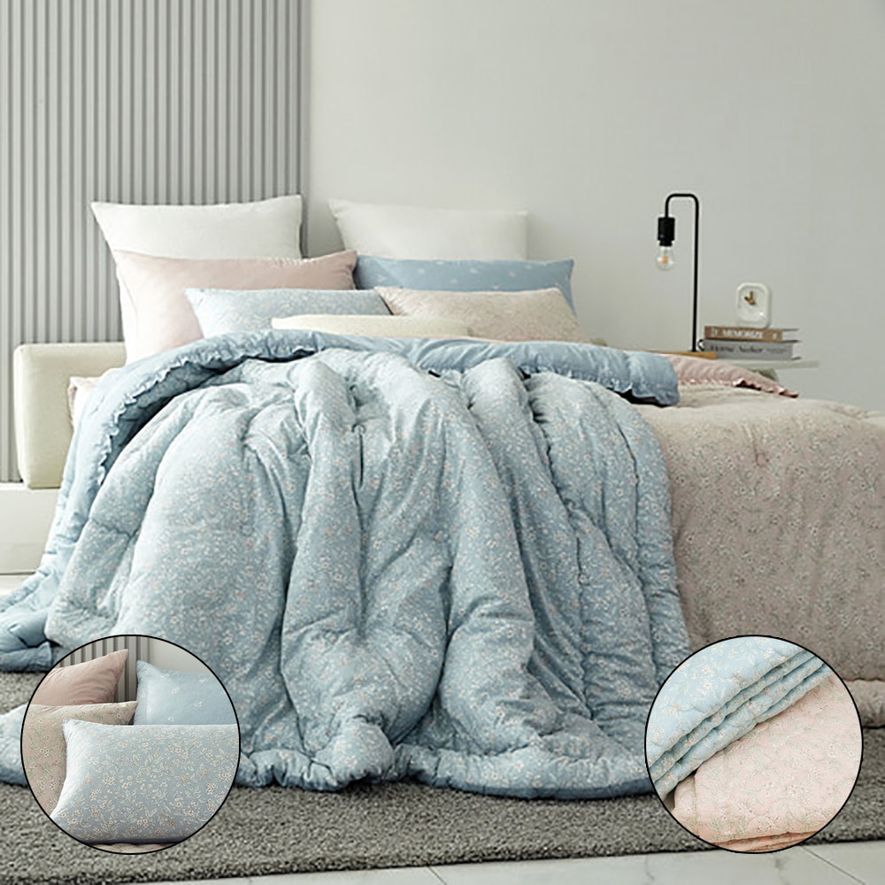 [이브자리] G제뉴어리 차렵이불Q + 패드Q 1P + 베개커버 2P