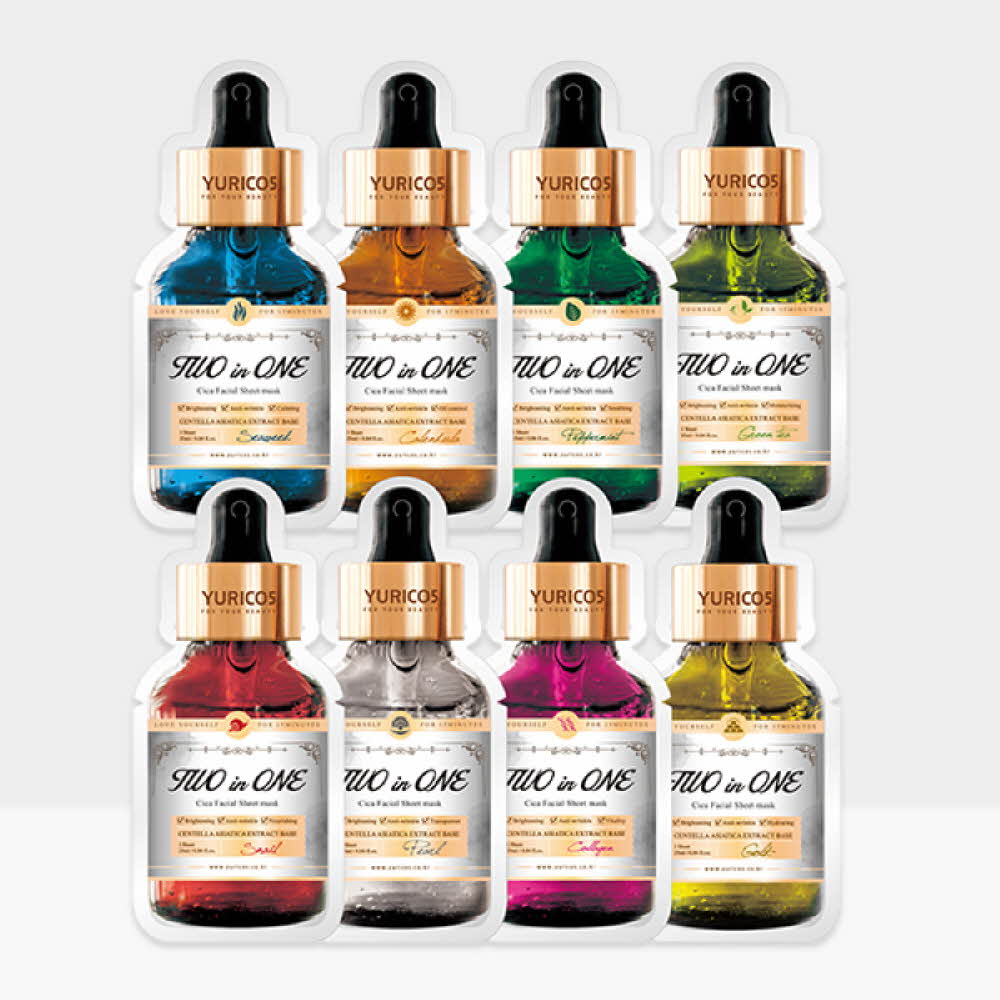 유리코스 투인원 시카 페이셜 시트 마스크 25ml 7종 10sheet