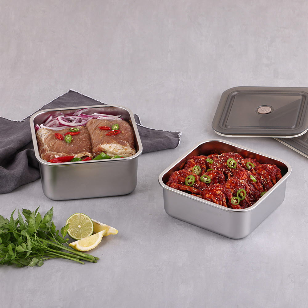 쉬젤 올뉴엘레강스 밀폐 스테인레스 밧드 2종(2500ml+3200ml)