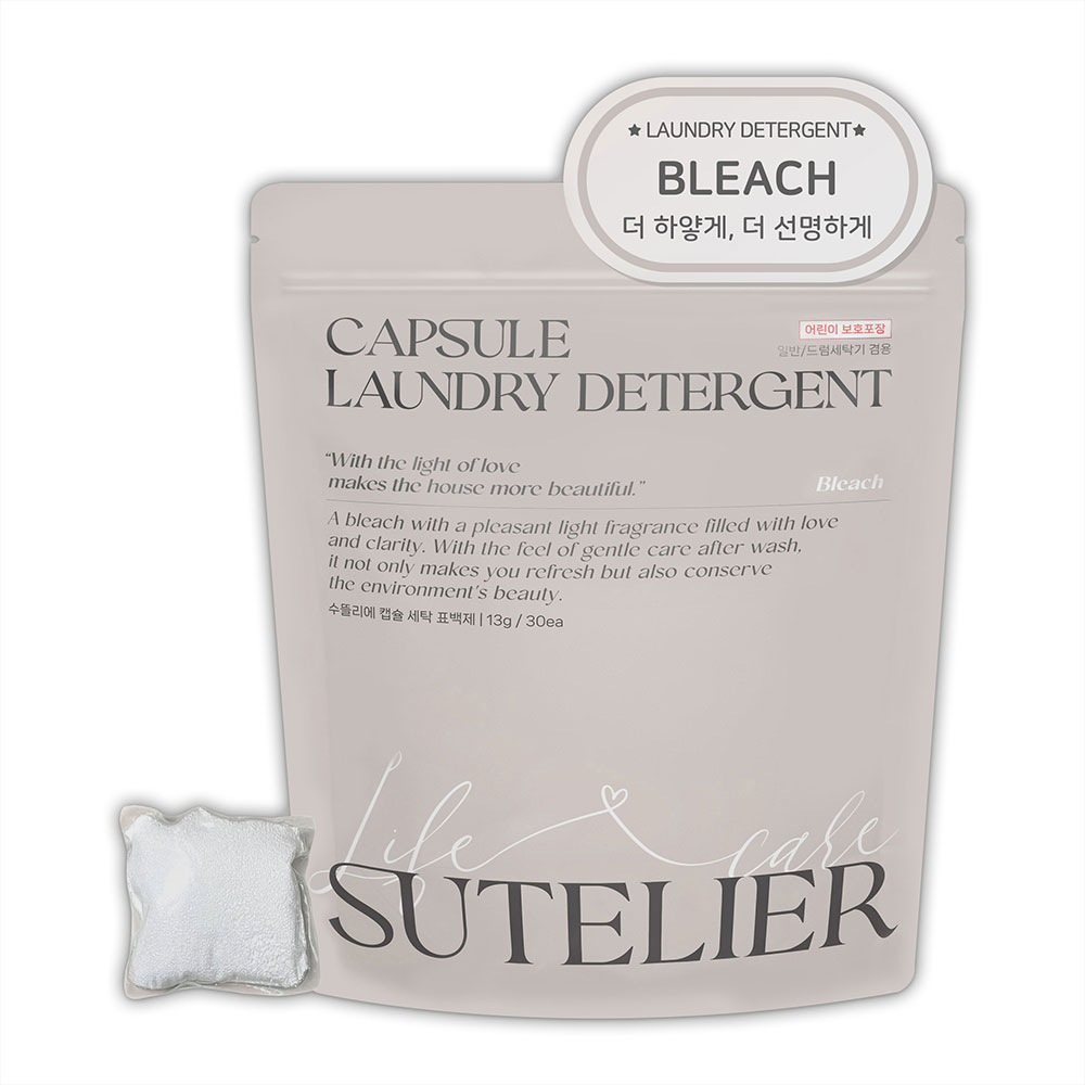 수뜰리에 캡슐세탁 표백제 국내산 100% 찌든 얼룩제거 30개입