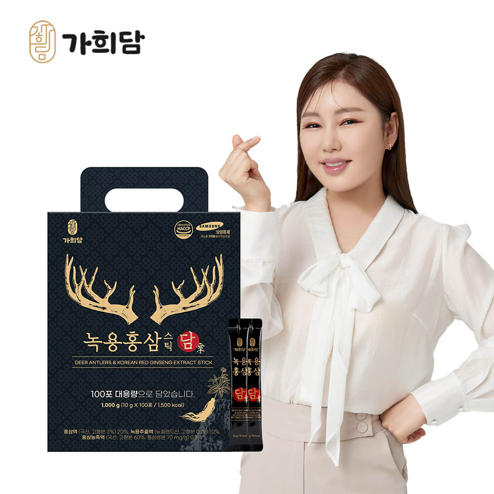 가희담 녹용홍삼스틱 담 100포+쇼핑백(녹용,홍삼 한약 추출액)