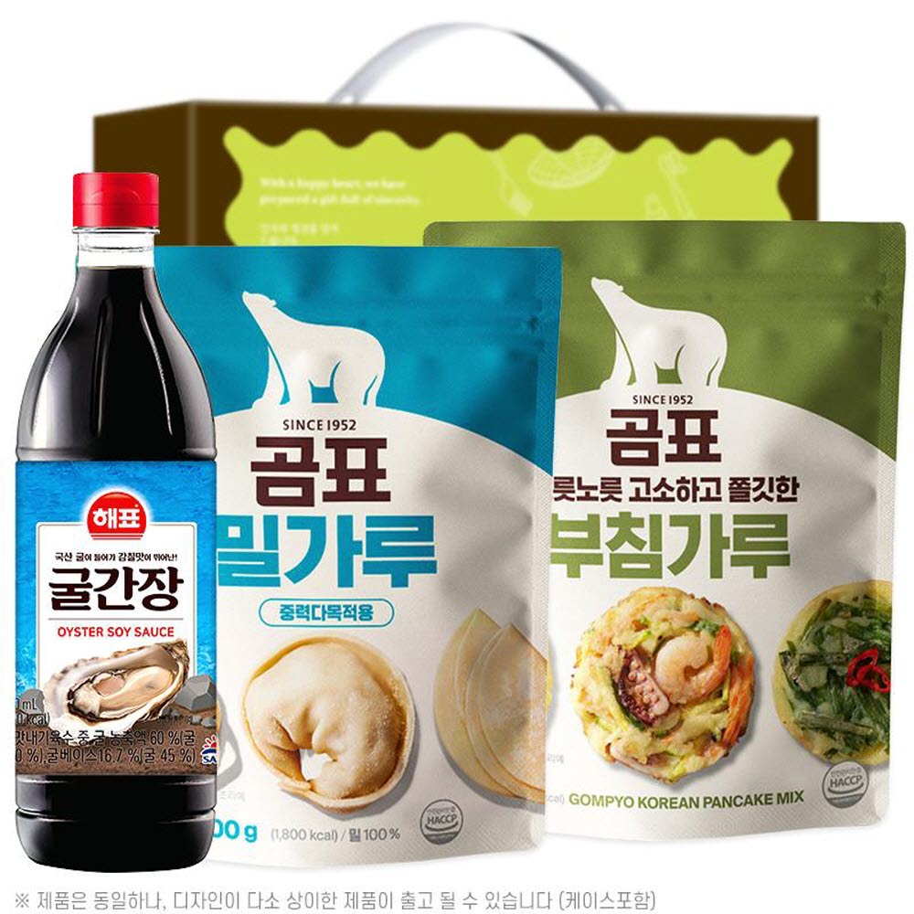 해표굴간장500ml 곰표밀가루500g 부침가루500g(3종)