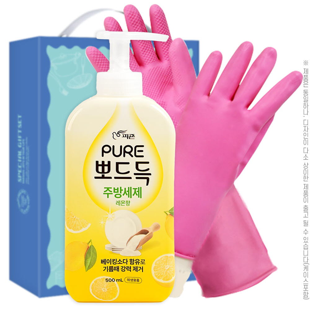 뽀드득주방세제500펌프 고무장갑32cm(2종)