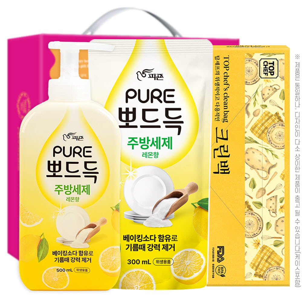 뽀드득주방세제500펌프 300리필 크린백(3종)