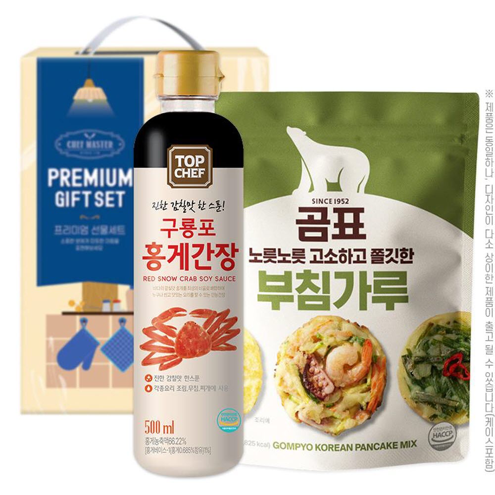 탑셰프홍게간장500ml 곰표부침가루(2종)
