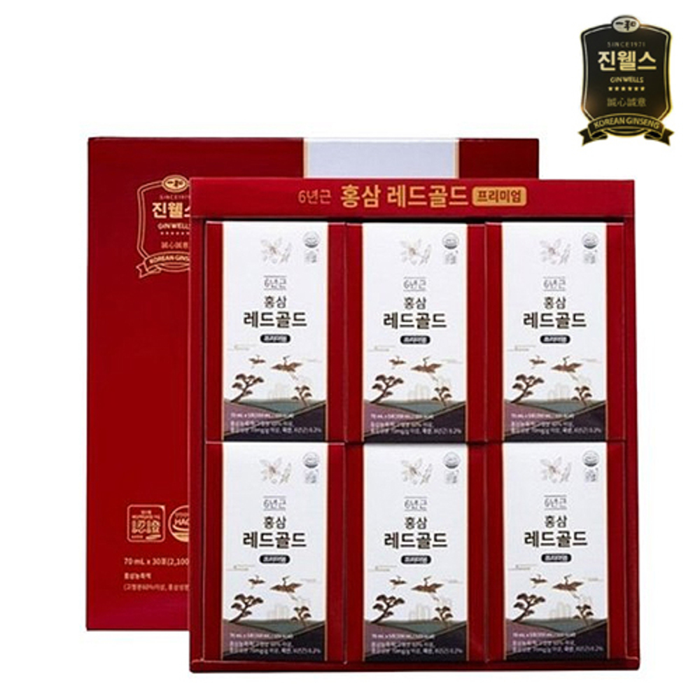[진웰스] 6년근 홍삼 레드골드 70ml x 30포