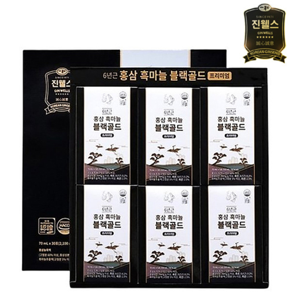 [진웰스] 6년근 홍삼 흑마늘 블랙골드 70ml x 30포