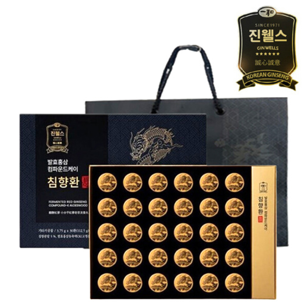 [진웰스] 발효홍삼 컴파운드케이 침향환 3.75g x 30환