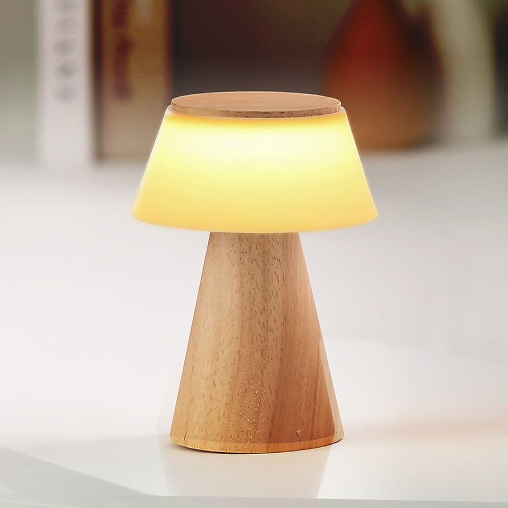 플라이토 모카 우드 인테리어 충전식 LED 무드등 메이플 C타입