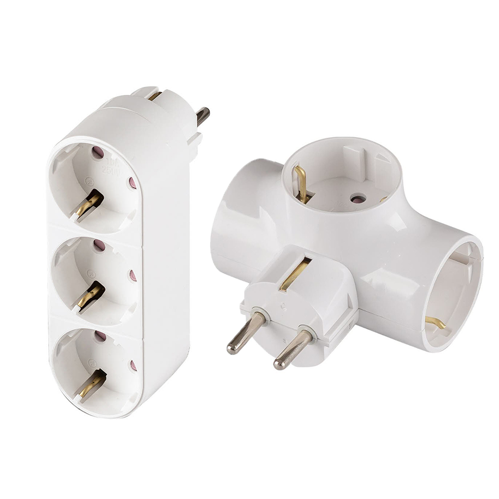 국산 플라이토 선없는 3구 멀티탭 어댑터 콘센트