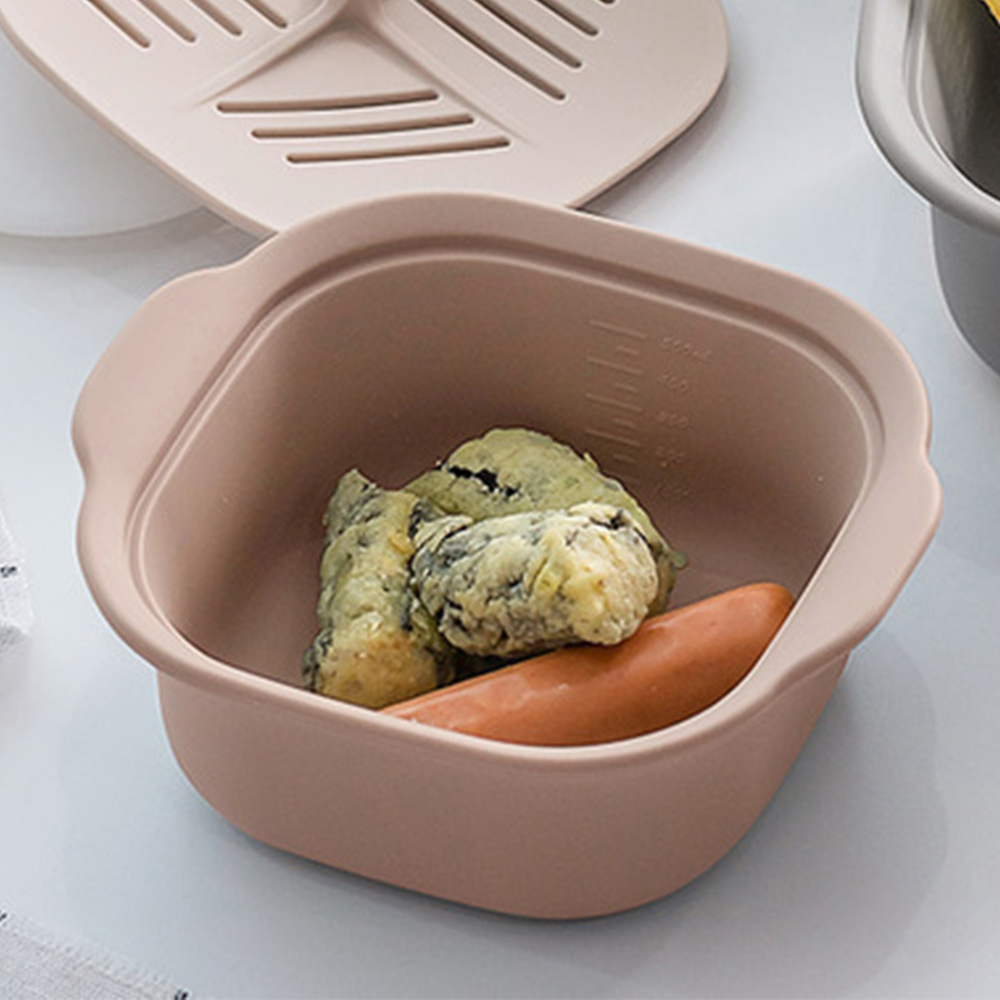 국산 플라이토 실리콘 플래티넘 모락 사각 찜기(소) 코코아 600ml