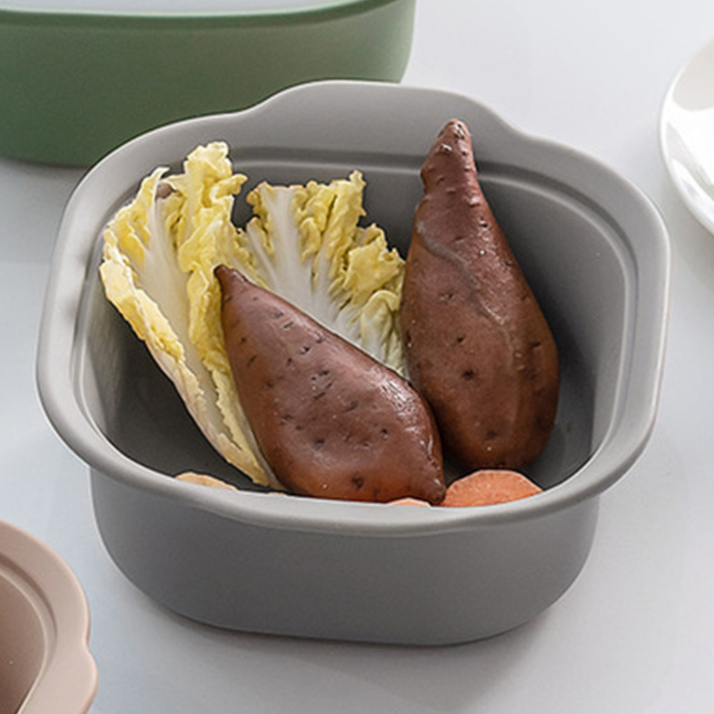 국산 플라이토 실리콘 플래티넘 모락 사각 찜기(중) 그레이 900ml