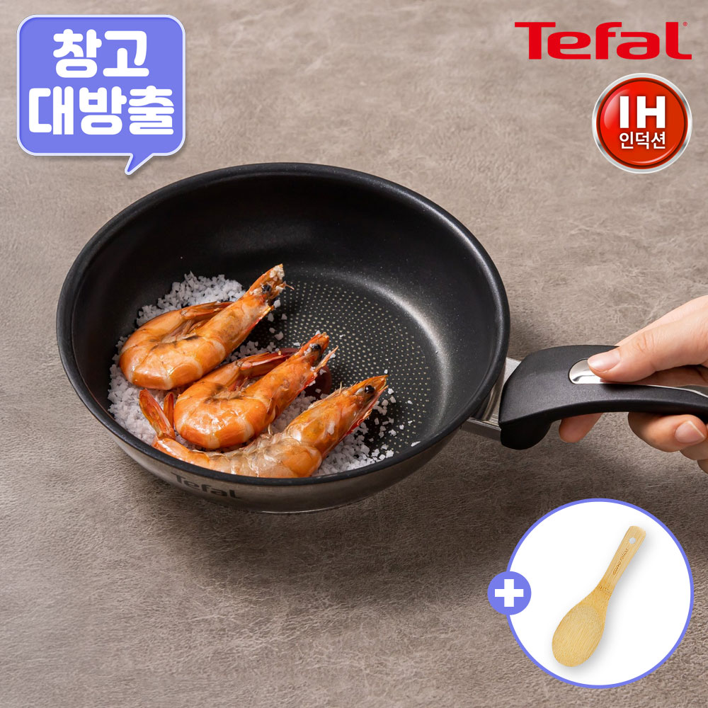 [11월한정특가] [창고대방출] [테팔] 프리미엄 인덕션 써모퓨전 스텐 프라이팬 20cm+[사은품] GF 나무주걱