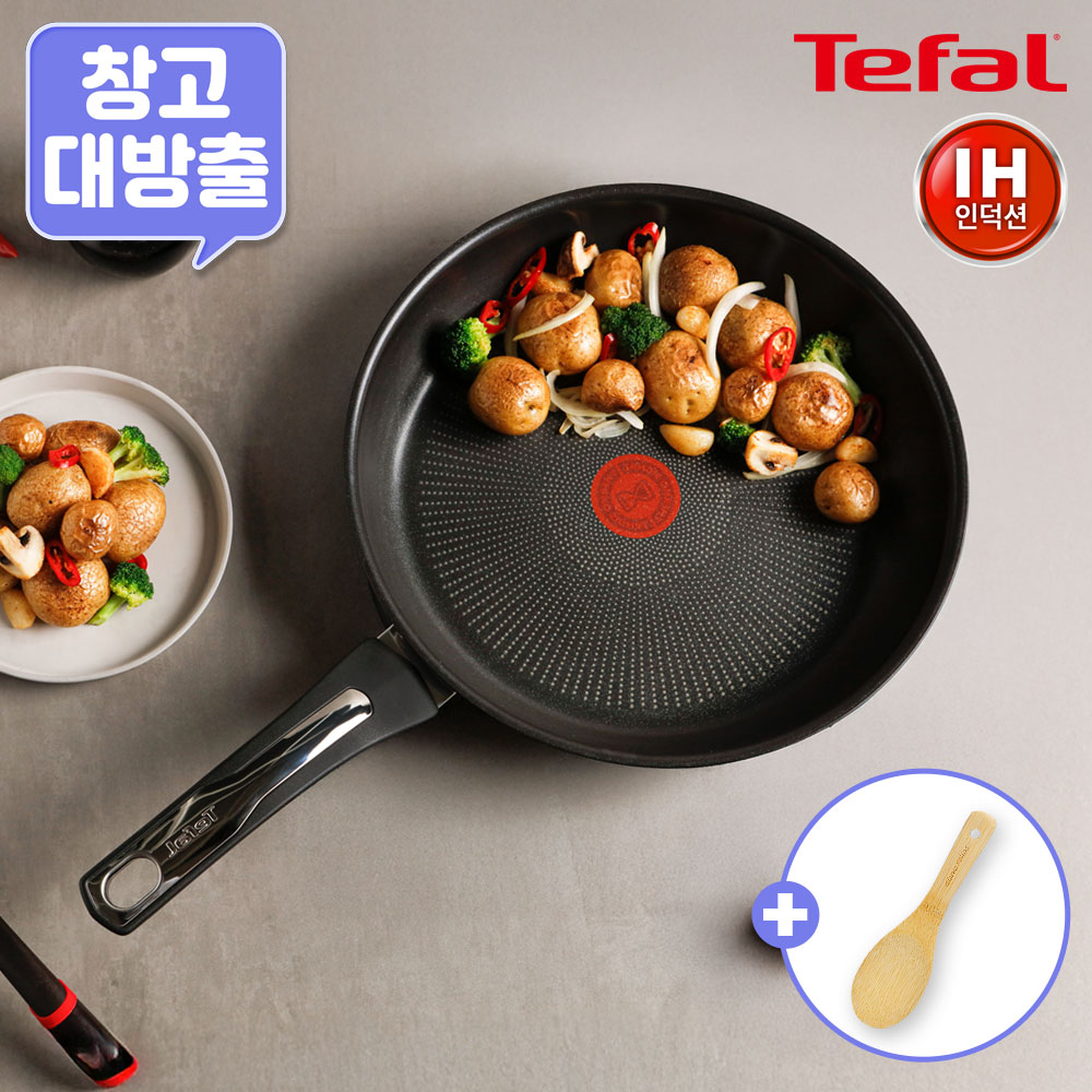[11월한정특가] [창고대방출] [테팔] 프리미엄 인덕션 써모퓨전 스텐 프라이팬 28cm+[사은품] GF 나무주걱
