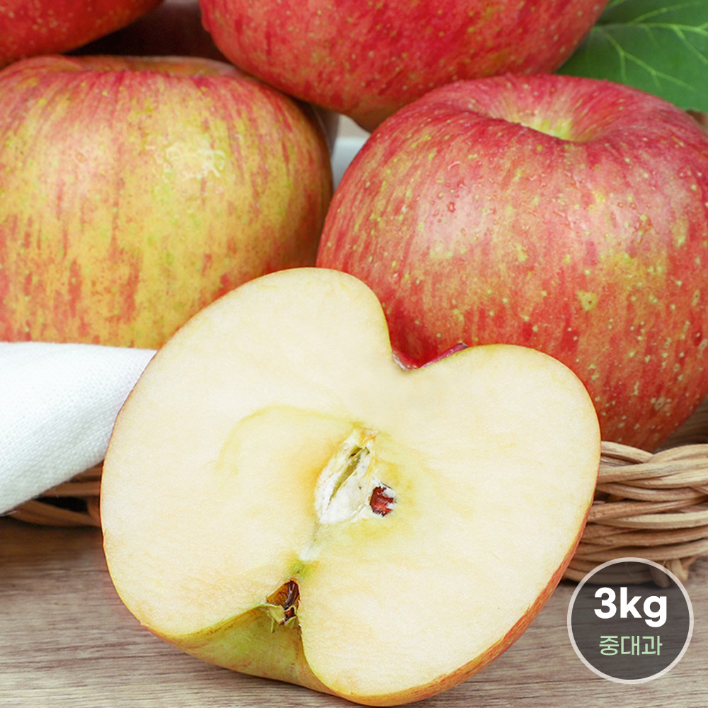 [청년농가] 경북 부사사과 3kg (가정용) 중대과 (11-13과내외)