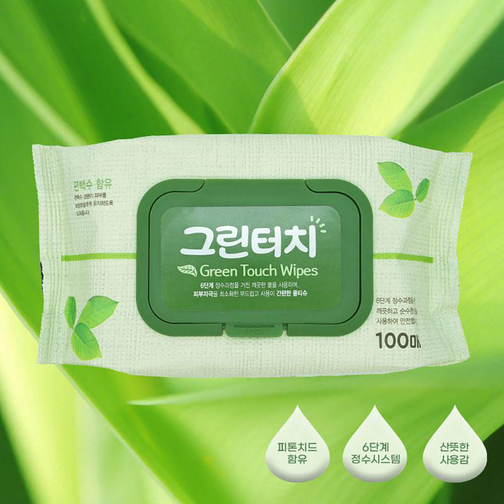 그린터치 물티슈100매(245g)캡형(벌크)