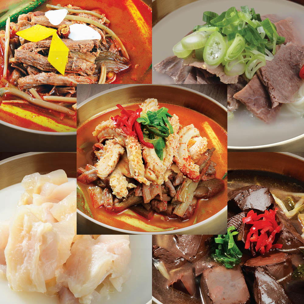 [한끼식탁] 육개장x2팩+설렁탕x2팩+우건탕+선지해장국+양평해장국(레토르트)