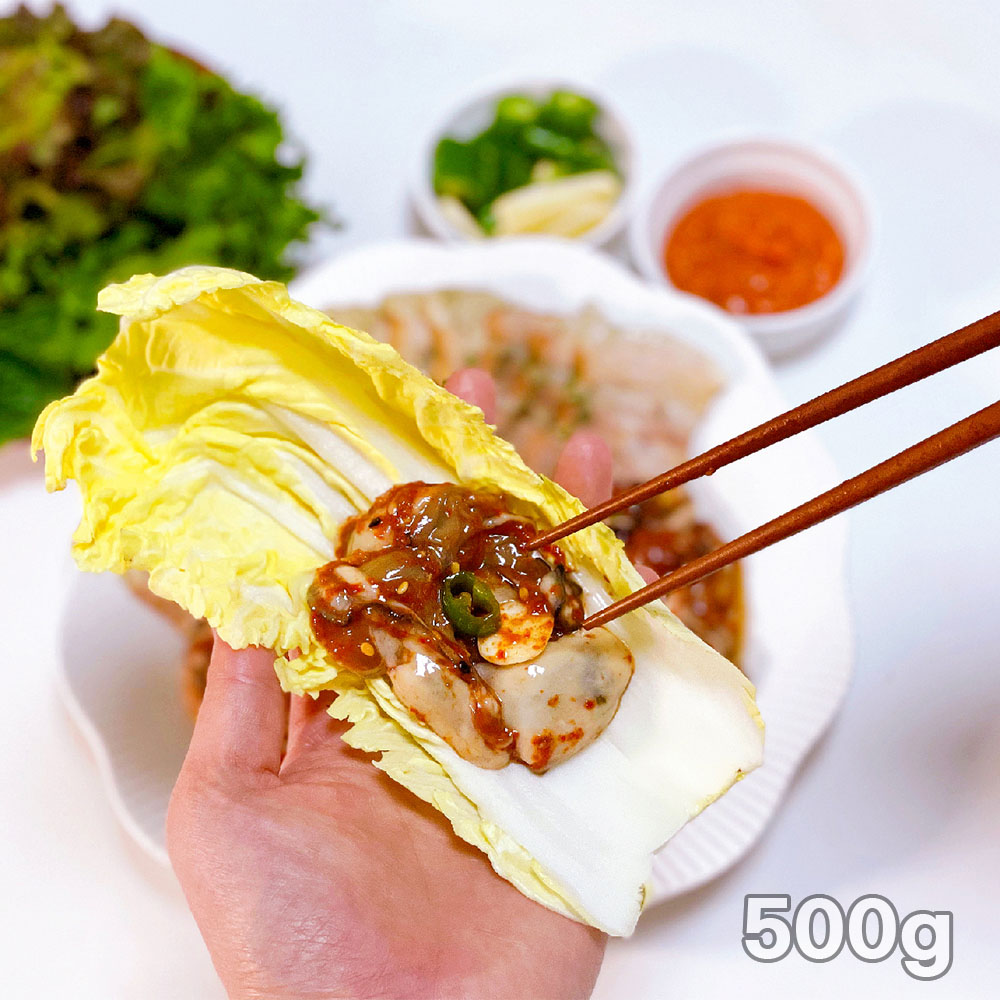 햇땅 통영 생굴무침 굴60% 500g 수압으로깐