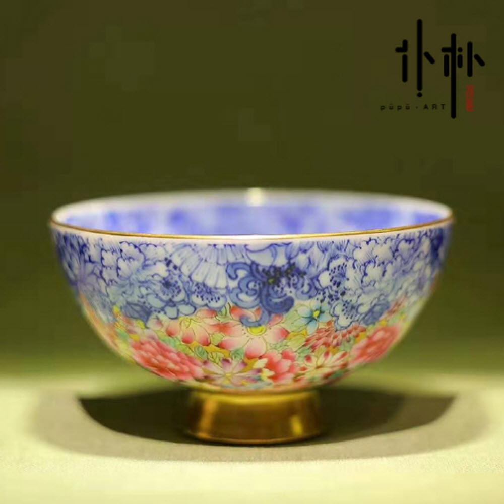 [PUPU] 경덕진 명품 18k 온꽃 주인잔