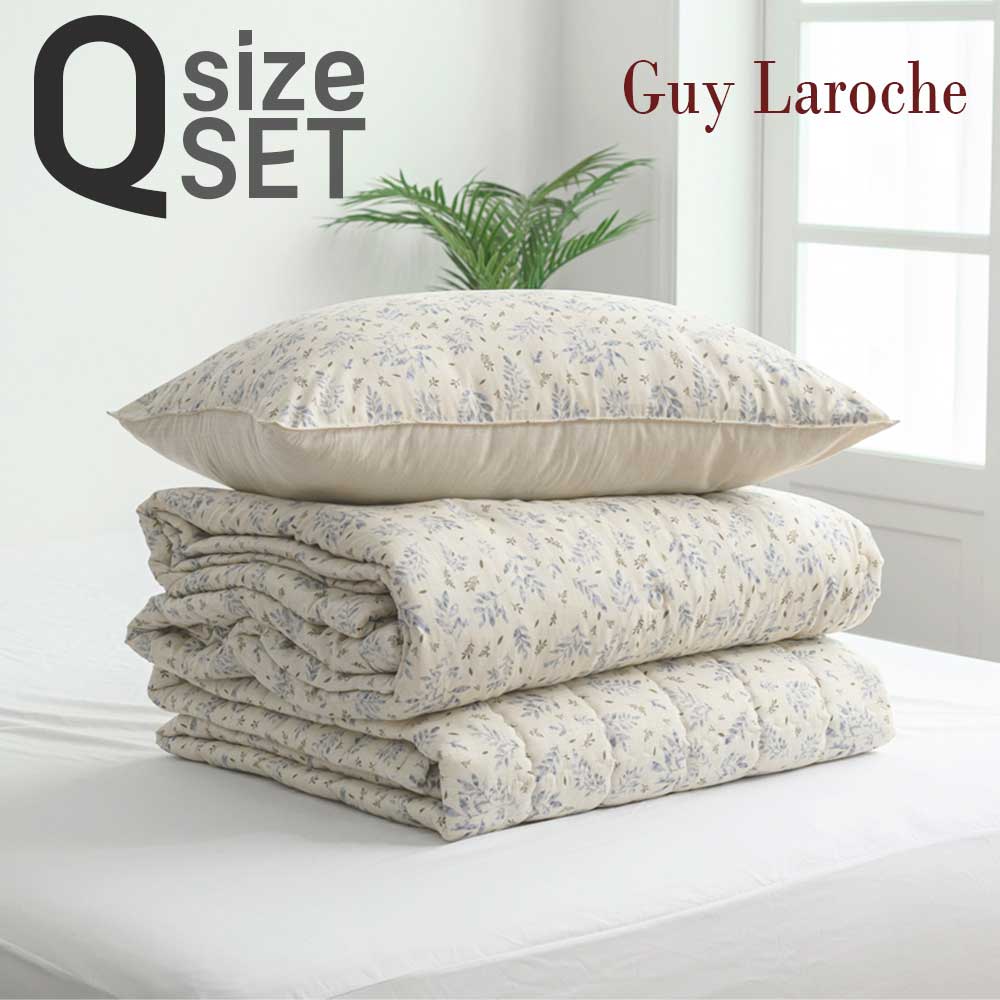 [Guy Laroche] 세미마이크로 바닐라 믹스 침구 세트 Q (이불+패드+베게커버2ea)