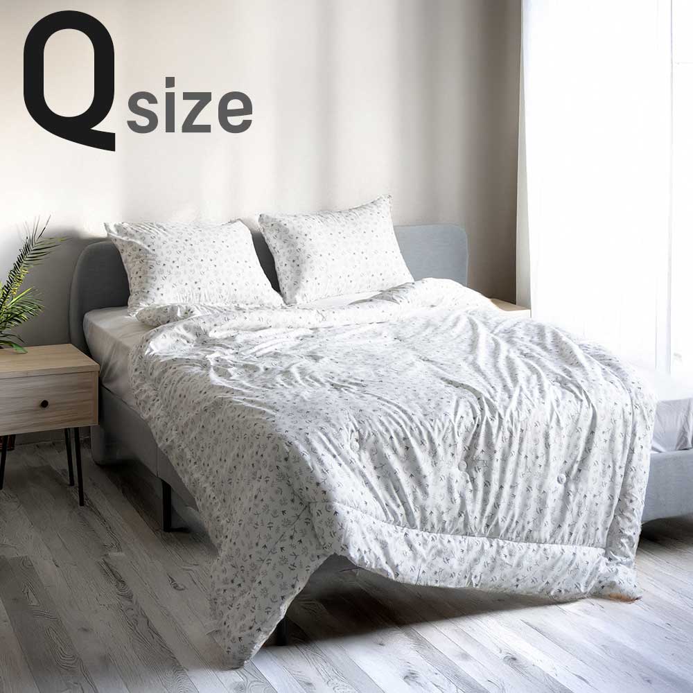 [Guy Laroche] 세미마이크로 화이트 가든 이불 Q