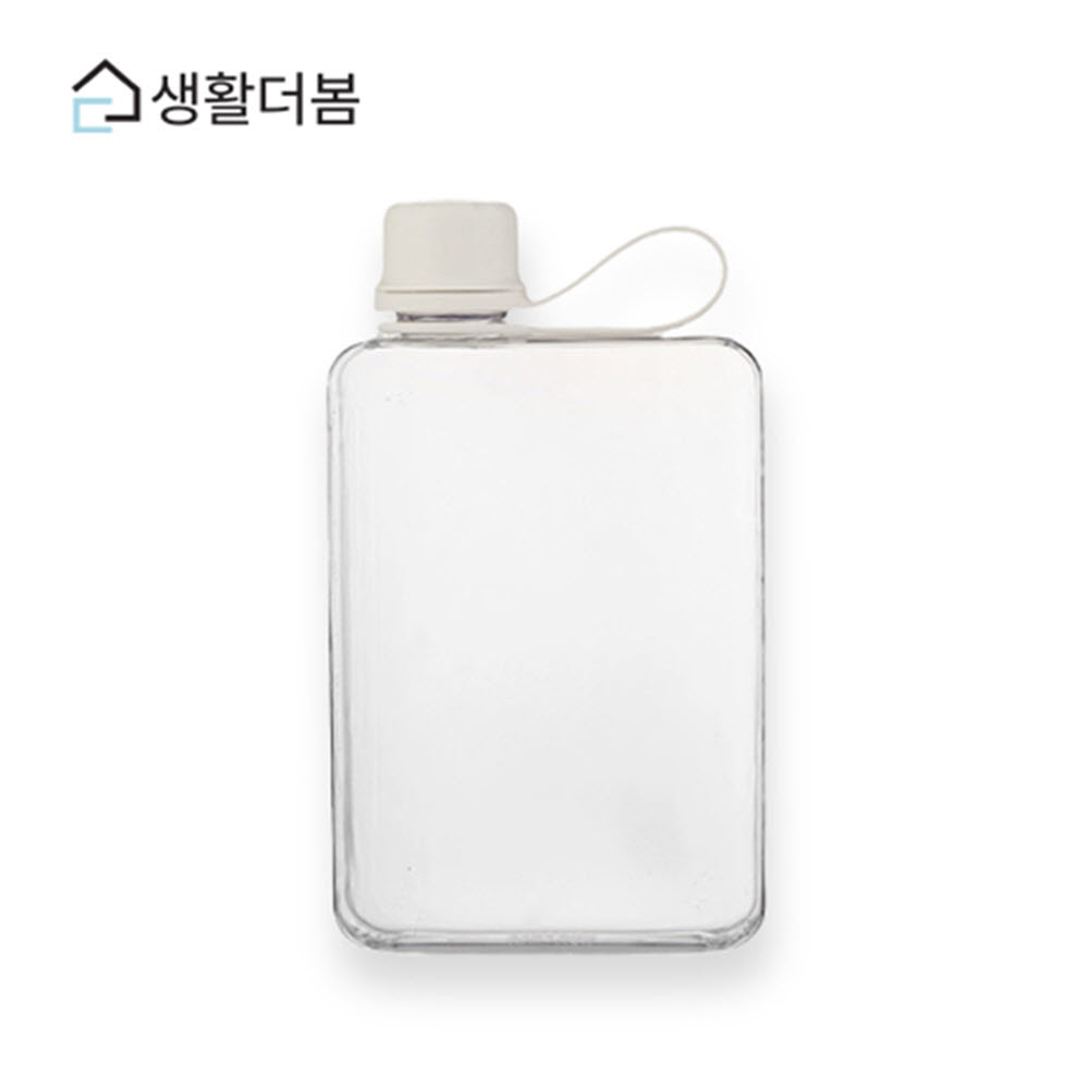 생활더봄 트라이탄 슬림 사각 휴대용 투명 보틀 누수방지 물병 500ml