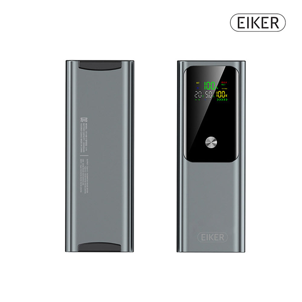 EIKER 100W PD3.1 양방향 고속충전 보조배터리 LED 디스플레이 20000mAh
