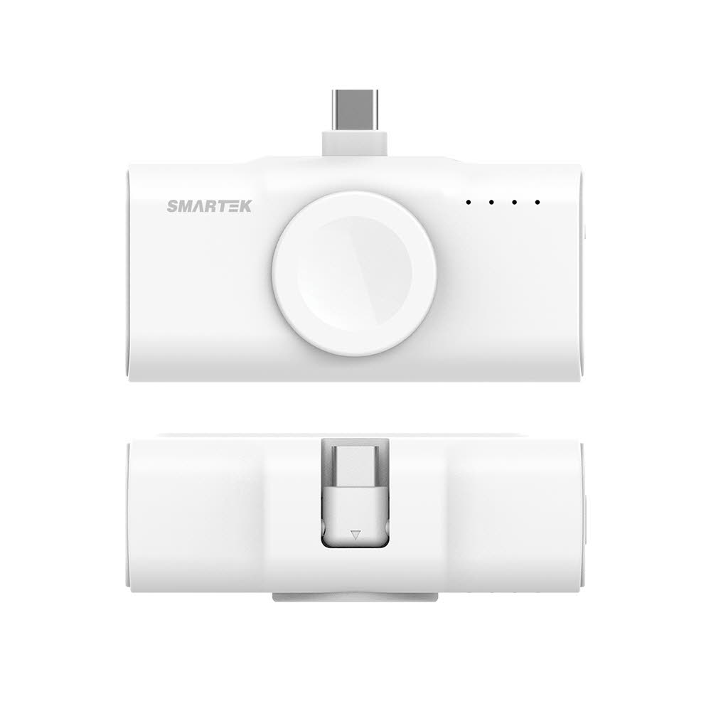 스마텍 일체형 2in1 멀티 보조배터리 화이트 STPB-NDW50 5000mAh (워치충전 + C타입)