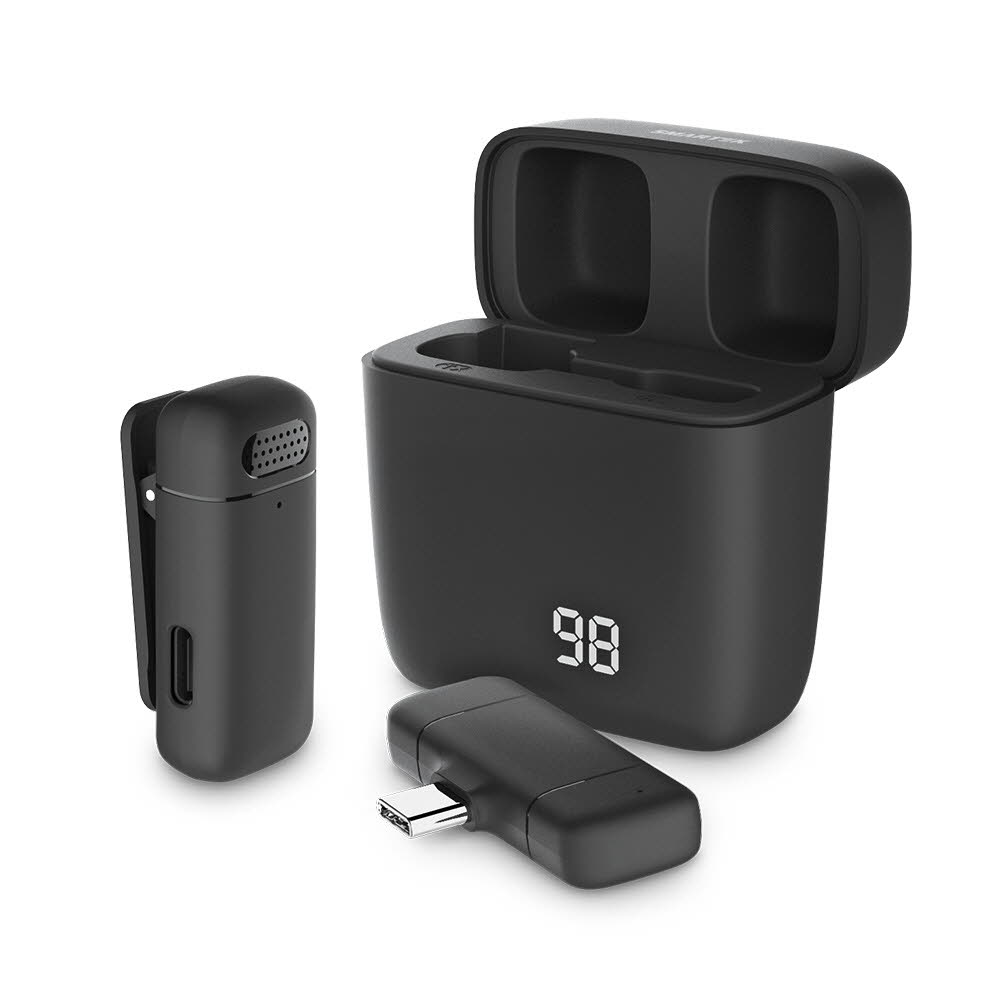 스마텍 C타입 방송용 무선 핀 마이크 블랙 STMC-P01