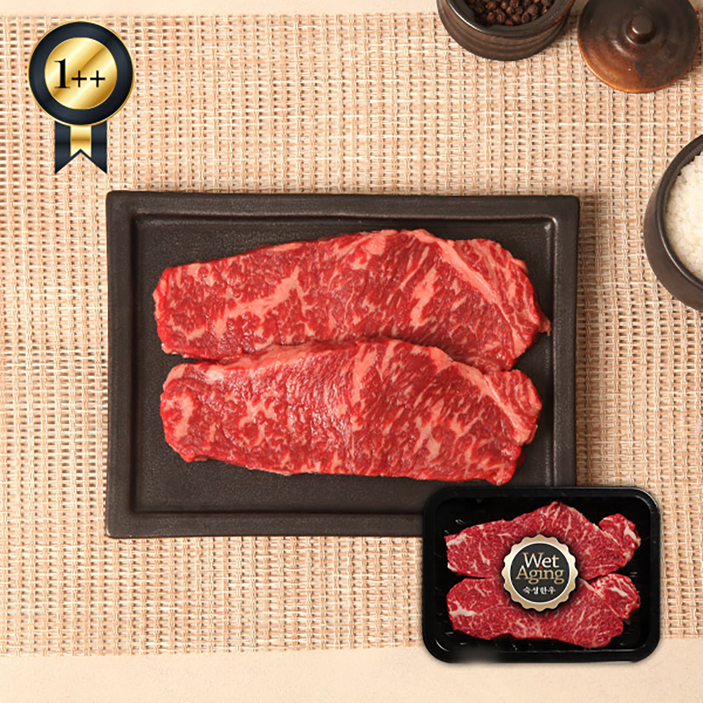 숙성한우 채끝 300g(1++등급) /스테이크 또는 구이