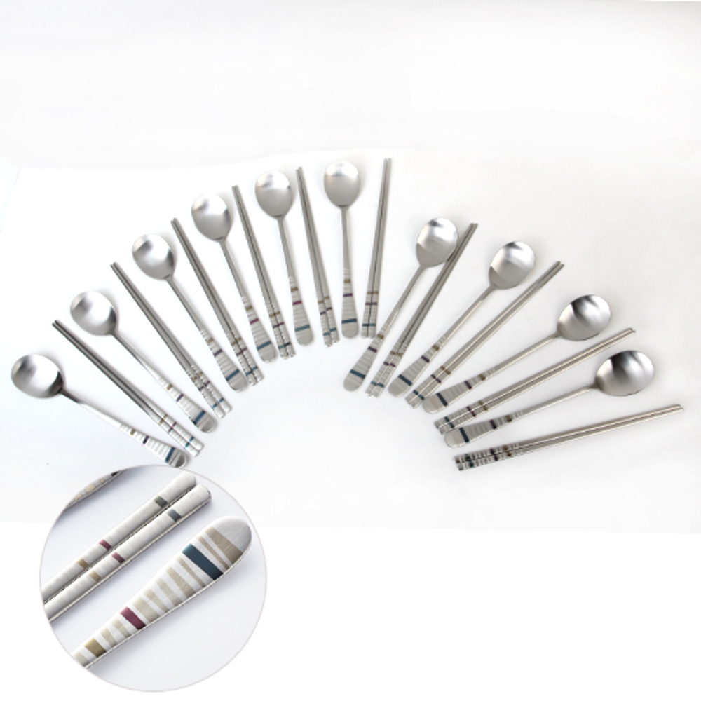 [골든벨] 무지개 칼라 레이저수저 10벌 세트