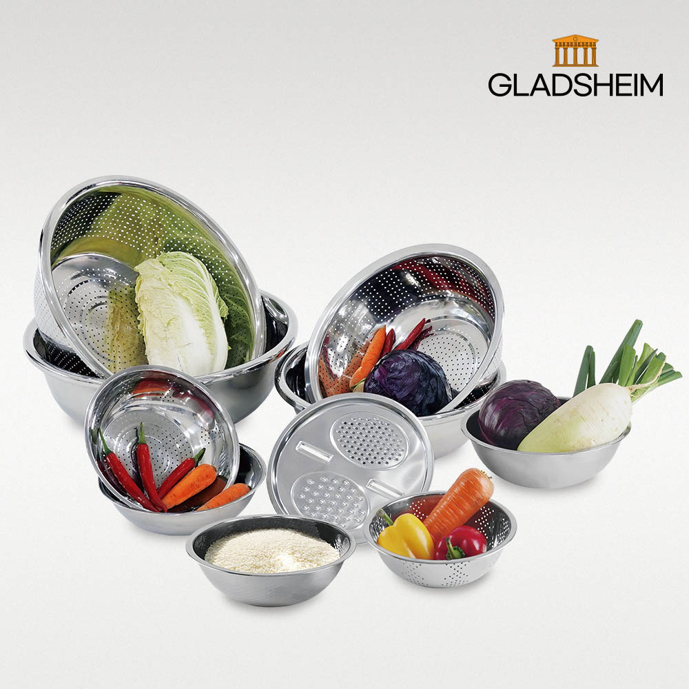 글래즈하임 자이언트 스텐대야 & 믹싱볼 풀세트10P