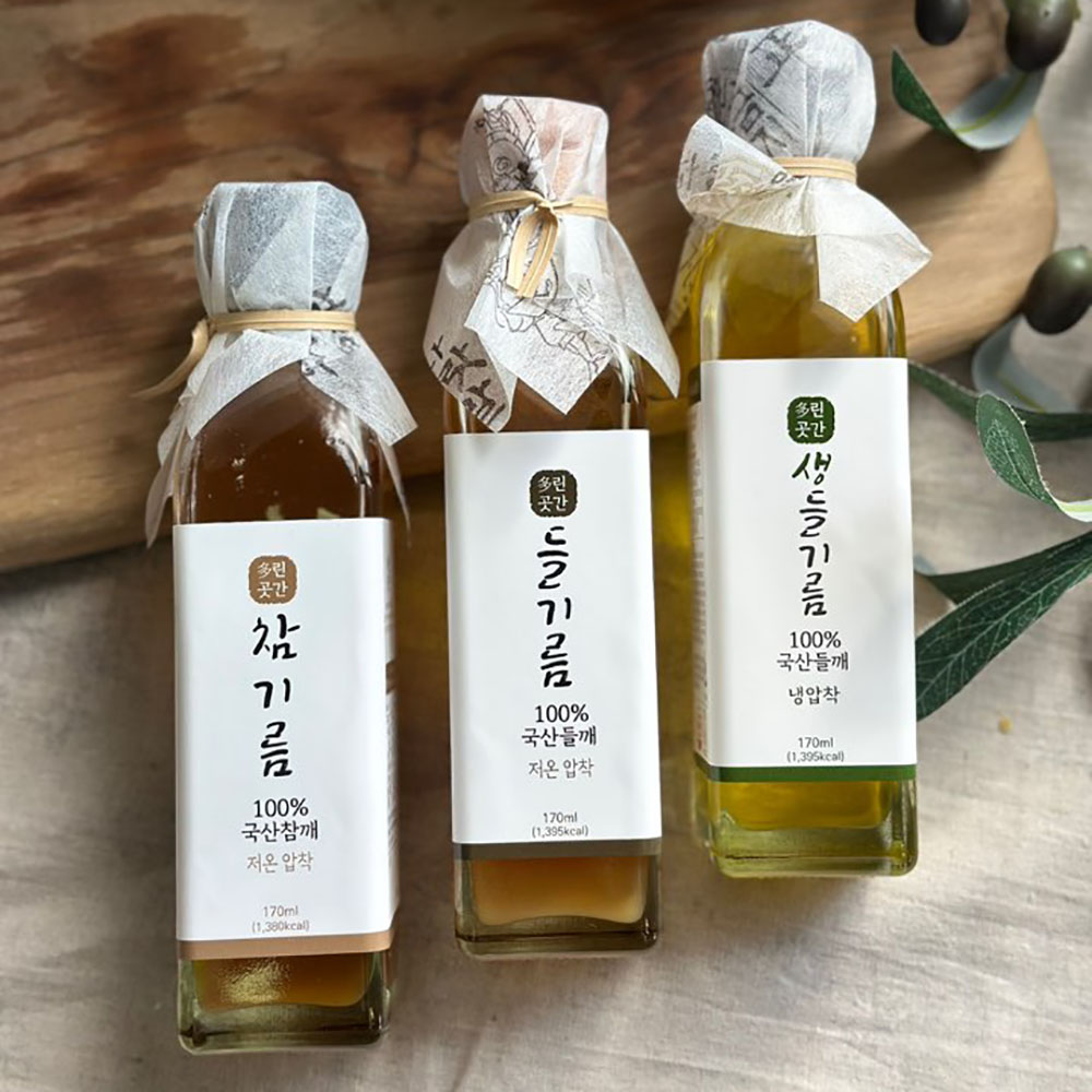[SET] 다린곳간 3종 세트 - 참기름 170ml, 들기름 170ml, 생들기름 170ml