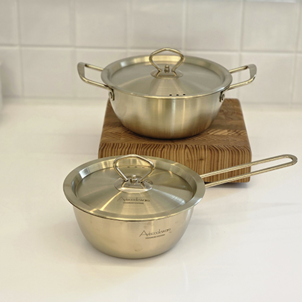 아비스 IH 티타늄코팅 스텐 2종A 세트 (편수16+양수18cm)