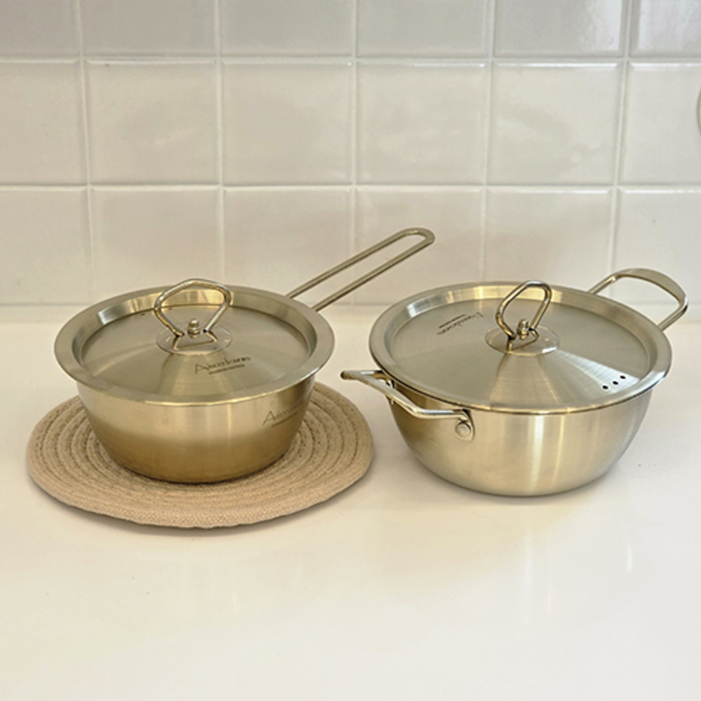 아비스 IH 티타늄코팅 스텐 2종E 세트 (편수18+양수20cm)