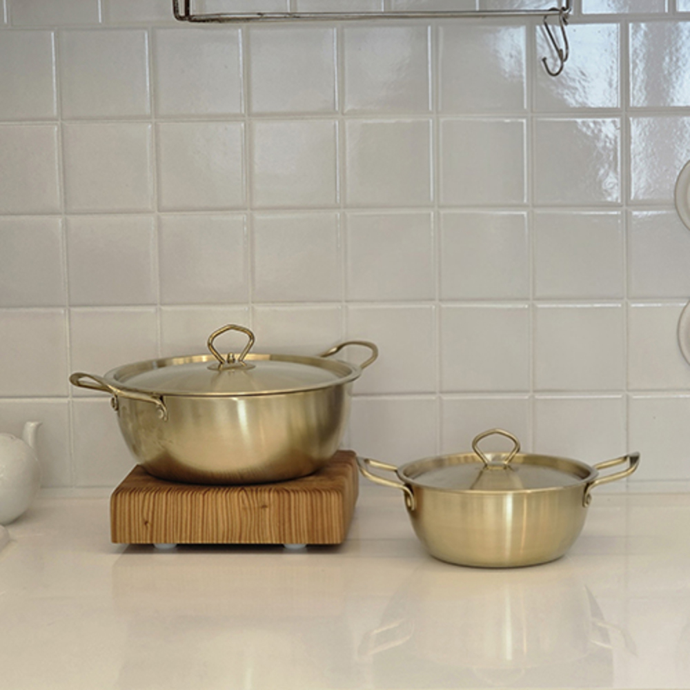 아비스 IH 티타늄코팅 스텐 2종G 세트 (양수18+전골24cm)